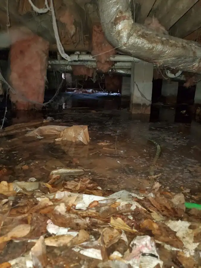 Crawl space flood assessment for Commercial Water Damage Restoration in Druid Hills